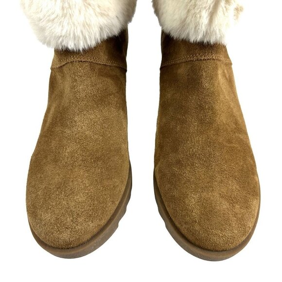 Koolaburra By Ugg Elladine Boot 11 Brown Suede Leather Ankle Bootie Wedge Womens - Picture 3 of 11